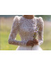 Long Sleeves Beaded White Lace Tulle Vintage Wedding Dress Long Sleeves Beaded White Lace Tulle Vintage Wedding Dress